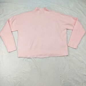 TIME AND TRU WOMENS PASTEL PINK 3/4 SLEEVE MOCK NECK ACRYLIC BLEND SWEATER SZ L